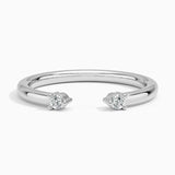 Wren Diamond Open Ring in white gold — top view