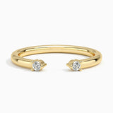 Wren Diamond Open Ring in yellow gold — top view
