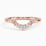 Aria Contoured Diamond Ring (1/6 ct. tw.) in rose gold — top view
