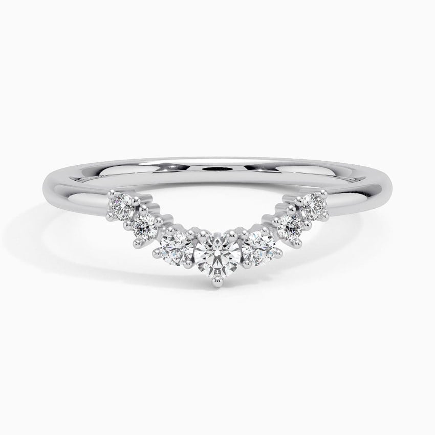 Aria Contoured Diamond Ring (1/6 ct. tw.) in white gold — top view