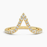 Nouveau Diamond Ring in yellow gold — top view