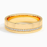 Austin Diamond 5.5mm Wedding Ring (1/5 ct. tw.) in yellow gold — top view