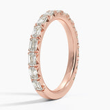 Nathalie Emerald Cut Lab Diamond Ring in rose gold