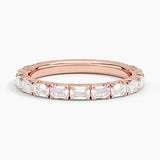 Nathalie Emerald Cut Lab Diamond Ring in rose gold — top view