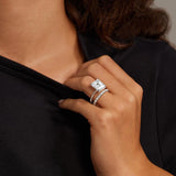 Nathalie Emerald Cut Lab Diamond Ring in white gold