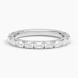 Nathalie Emerald Cut Lab Diamond Ring in white gold — top view