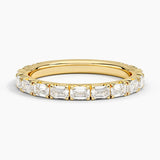 Nathalie Emerald Cut Lab Diamond Ring in yellow gold — top view