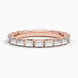 Nathalie Emerald Cut Eternity Lab Diamond Ring (1 ct. tw.) in rose gold — top view