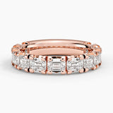 Luxe Nathalie Emerald Cut Lab Diamond Ring (2 1/2 ct. tw.) in rose gold — top view