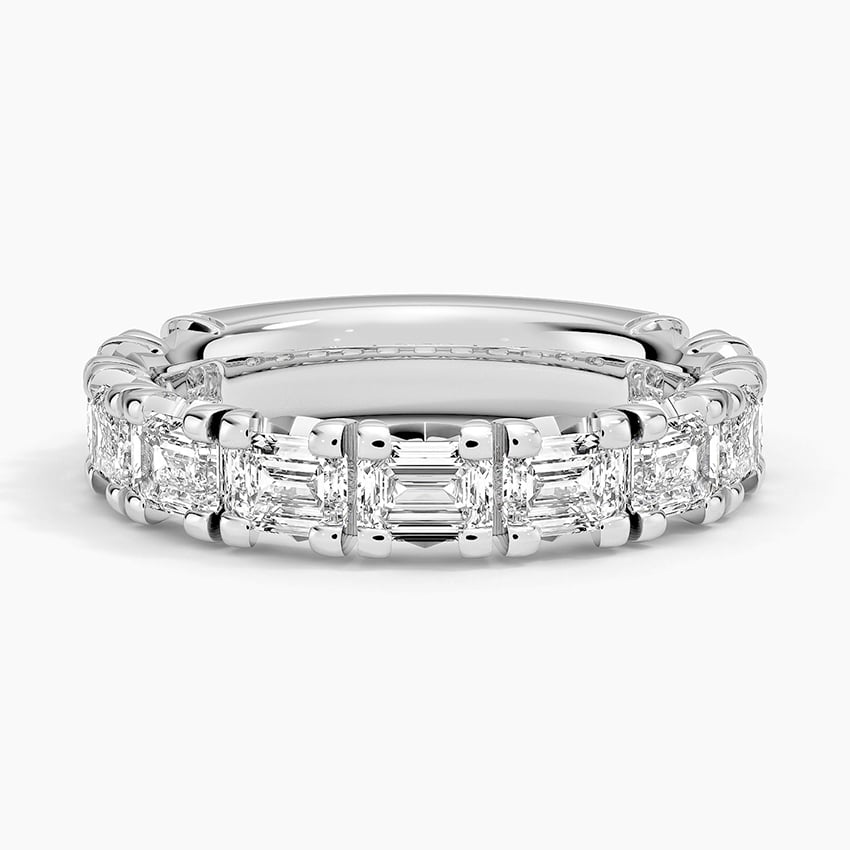 Luxe Nathalie Emerald Cut Lab Diamond Ring (2 1/2 ct. tw.) in white gold — top view