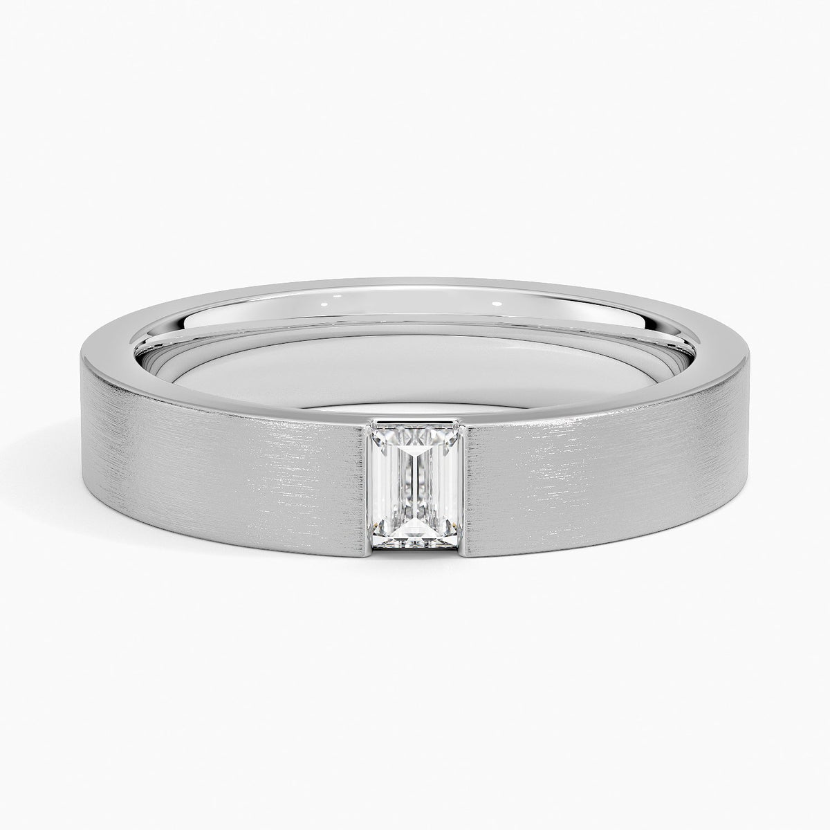 Luxe Apollo Diamond 4.5mm Wedding Ring in white gold — top view