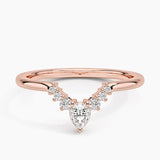 Lunette Diamond Ring (1/5 ct. tw.) in rose gold — top view