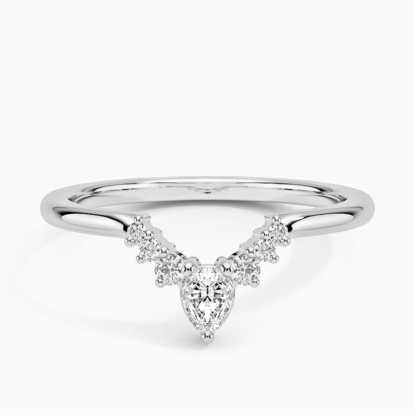 Lunette Diamond Ring (1/5 ct. tw.) in white gold — top view