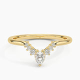 Lunette Diamond Ring (1/5 ct. tw.) in yellow gold — top view