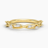 Secret Garden Diamond Wedding Ring (1/4 ct. tw.) in yellow gold — top view