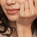 Curved Versailles Lab Diamond Ring in yellow gold