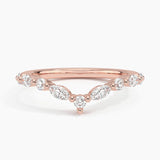 Curved Versailles Diamond Ring in rose gold — top view