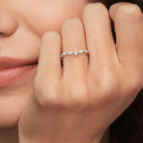 Curved Versailles Lab Diamond Ring in white gold