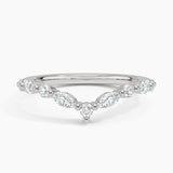 Curved Versailles Diamond Ring in white gold — top view