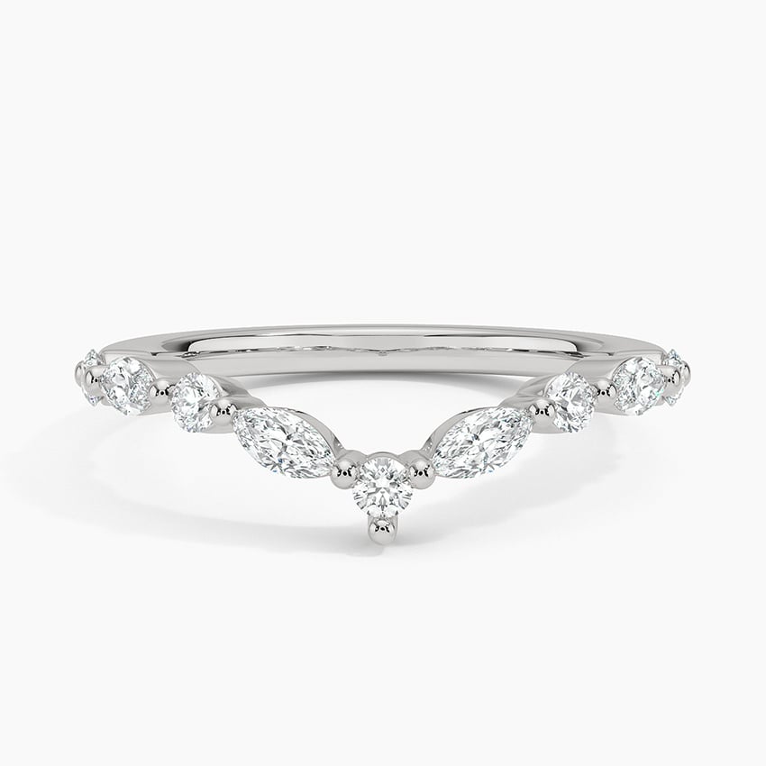 Curved Versailles Lab Diamond Ring in white gold — top view