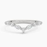 Curved Versailles Lab Diamond Ring in white gold — top view