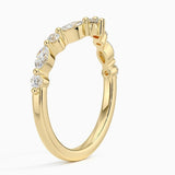 Curved Versailles Diamond Ring in yellow gold — side view