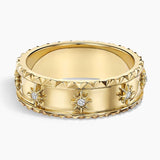 Sol Starburst Diamond Ring in yellow gold — top view