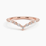 Delicate Versailles Contour Diamond Ring (1/3 ct. tw.) in rose gold — top view
