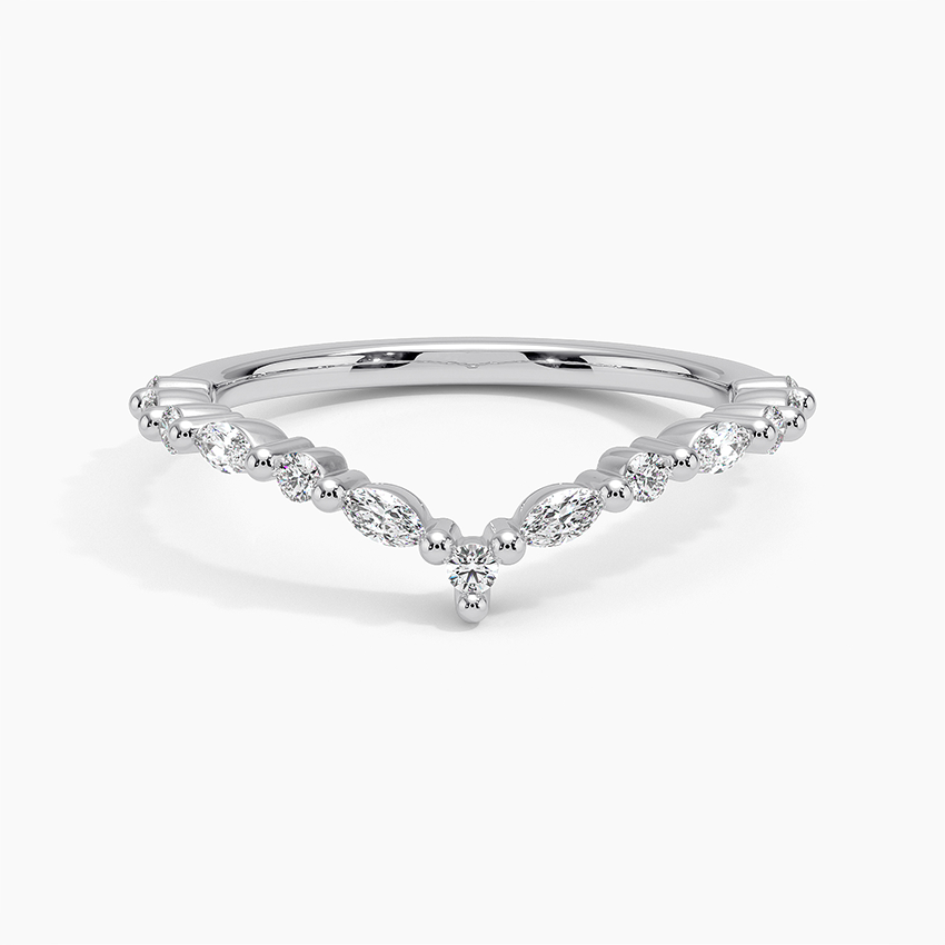 Delicate Versailles Contour Diamond Ring (1/3 ct. tw.) in white gold — top view
