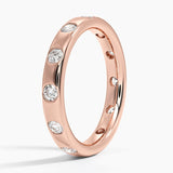 Cara Flush Set Eternity Lab Diamond Ring in rose gold — side view