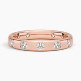Cara Flush Set Eternity Lab Diamond Ring in rose gold — top view