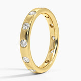 Cara Flush Set Eternity Lab Diamond Ring in yellow gold — side view