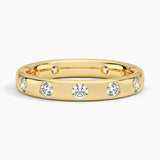Cara Flush Set Eternity Lab Diamond Ring in yellow gold — top view