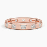 Chloe Flush Set Emerald Cut Lab Diamond Ring in rose gold — top view