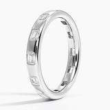 Chloe Flush Set Emerald Cut Lab Diamond Ring in white gold — side view