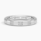 Chloe Flush Set Emerald Cut Lab Diamond Ring in white gold — top view