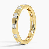 Chloe Flush Set Emerald Cut Lab Diamond Ring in yellow gold — side view