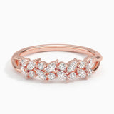 Jardiniere Diamond Ring in rose gold — top view