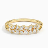 Jardiniere Diamond Ring in yellow gold — top view