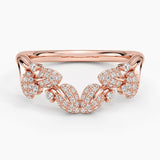 Canopy Pavé Diamond Contour Ring in rose gold — top view