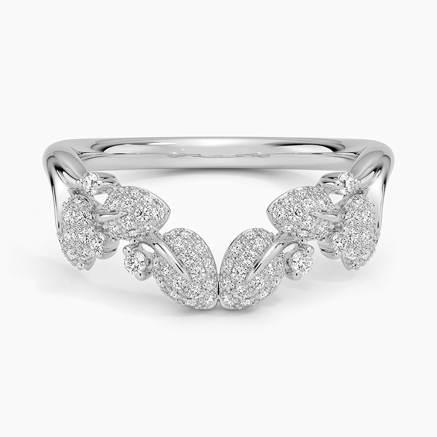 Canopy Pavé Diamond Contour Ring in white gold — top view