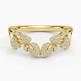 Canopy Pavé Diamond Contour Ring in yellow gold — top view
