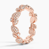 Canopy Pavé Diamond Eternity Ring in rose gold — side view
