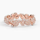 Canopy Pavé Diamond Eternity Ring in rose gold — top view