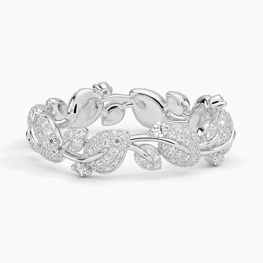 Canopy Pavé Diamond Eternity Ring in white gold — top view