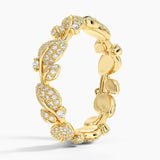 Canopy Pavé Diamond Eternity Ring in yellow gold — side view