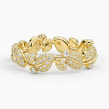 Canopy Pavé Diamond Eternity Ring in yellow gold — top view
