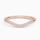 Petite Curved Diamond Ring (1/10 ct. tw.) in rose gold — top view