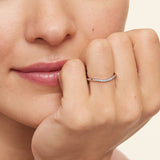 Petite Curved Diamond Ring (1/10 ct. tw.) in white gold