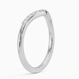 Petite Curved Diamond Ring (1/10 ct. tw.) in white gold — side view